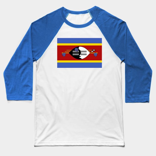 Flag of Swaziland Baseball T-Shirt by COUNTRY FLAGS